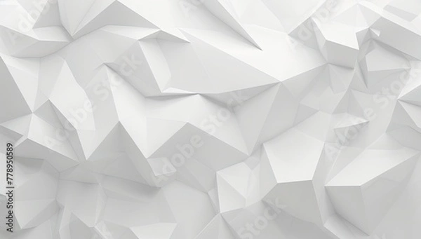 Obraz 3d rendering of abstract white background with polygonal origami pattern