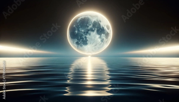 Fototapeta Beauty of a month and the sea