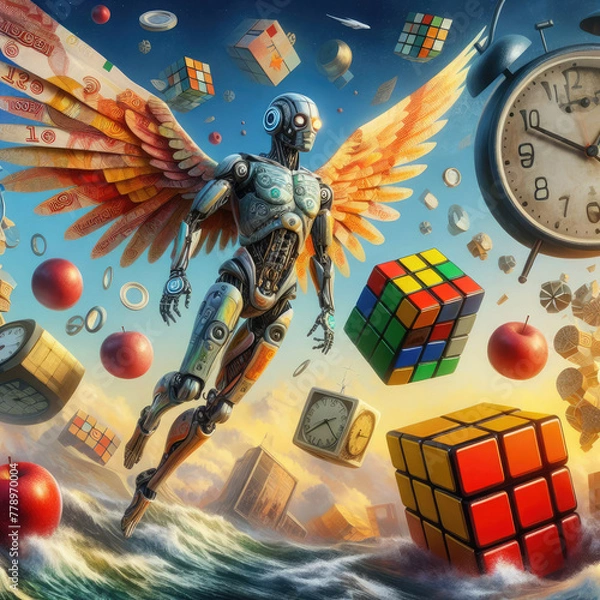 Obraz Generative AI, intricate and surreal images, surrealist pictorial scenes, modern surrealism abstract fantasy surrealism, fantasy and abstract, fantasy abstract art and surrealism, surrealism art image