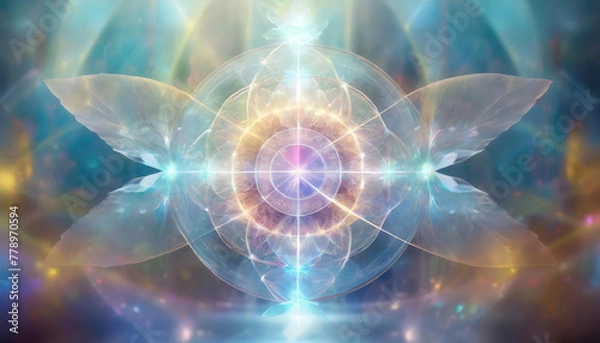 Fototapeta Illustration of a flower in an abstract style in calm shades