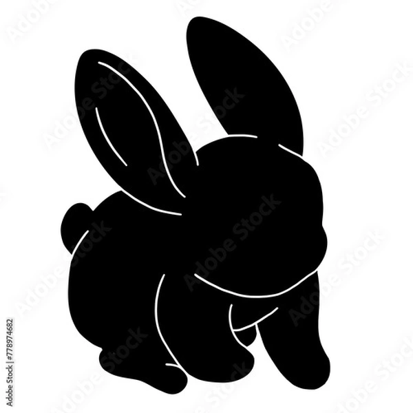 Obraz black and white rabbit