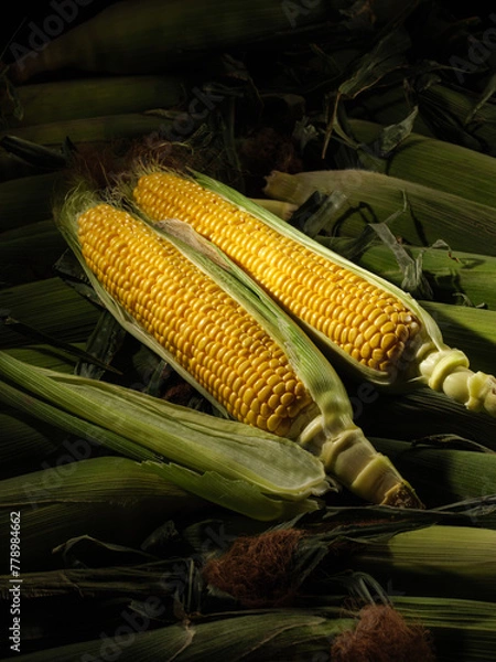 Fototapeta Fresh corn on the cob