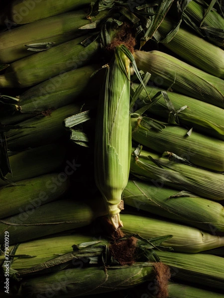 Fototapeta Fresh corn on the cob