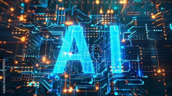 Fototapeta Advanced Artificial Intelligence Integration in Future Technology