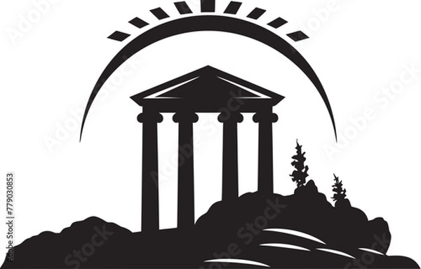 Fototapeta Greek Architecture Vector Designs Preserving Historic Splendor Vector Icons of Ancient Greek Architectural Wonders Bridging Eras