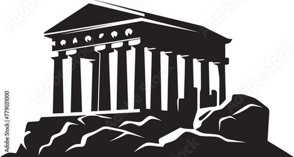 Fototapeta Vector Representations of Historic Greek Architectural Icons Greek Architectural Heritage Vector Logo Depictions