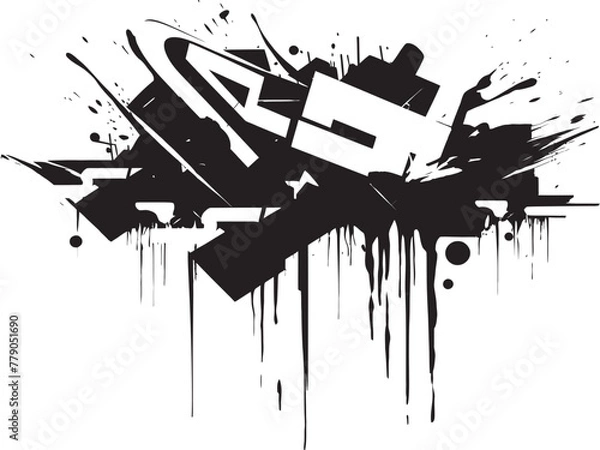 Obraz Graffiti Glyphs Where Typography Meets Street Art in Vector Form Urban Expressionist Elevation Elevating Graffiti to Vector Excellence