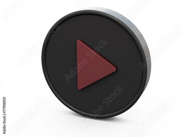 Obraz Play Sign 3D Black Red Concept