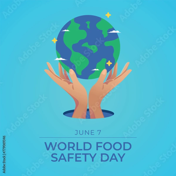 Fototapeta World Food Safety Day design template. food vector design. globe vector design. flat design. eps 10.