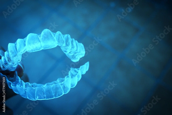 Obraz Invisible teeth aligner on light background