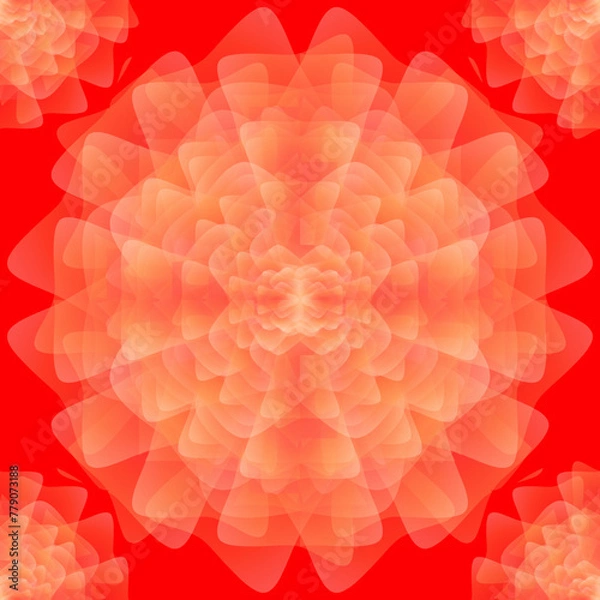 Fototapeta seamless pattern with flowers, abstract vector design, summer pattern in orange and red, abstract summer flowers abstract graphic ornament, ideal for fashion, textiles and paper design	