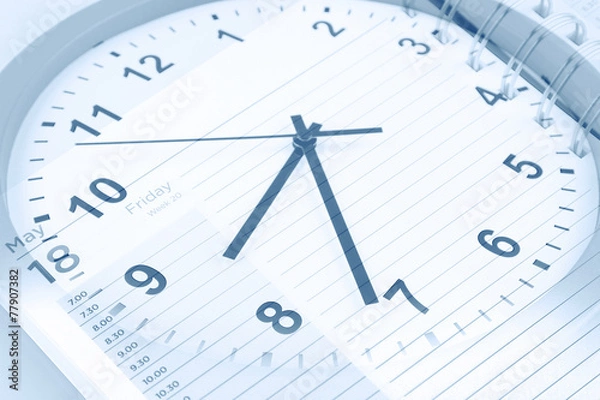 Fototapeta Clock and diary