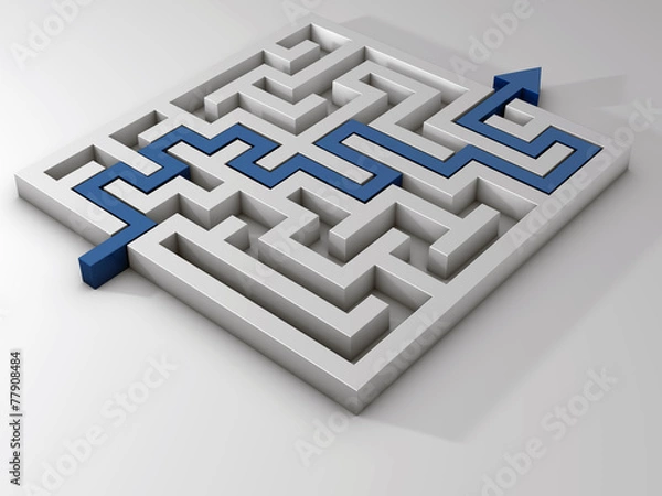 Fototapeta labyrinth maze 3d bue