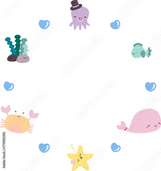 Obraz Sea friends circle frame