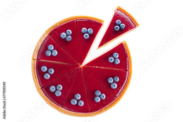 Fototapeta cheesecake pie on a white background one piece separately