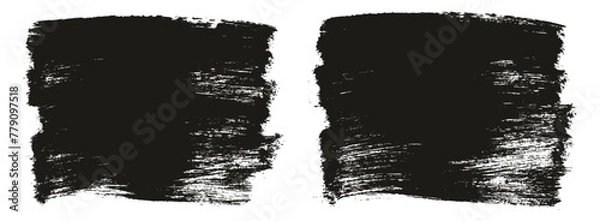 Obraz Hand Drawn Flat Paint Brush Thick Long Background High Detail Abstract Vector Background Set 