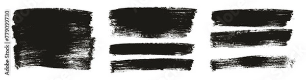 Obraz Hand Drawn Flat Paint Brush Thick Long Background High Detail Abstract Vector Background MEGA Set 