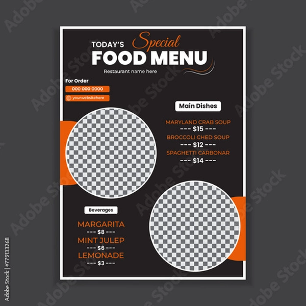 Obraz creative food menu design for restaurants 