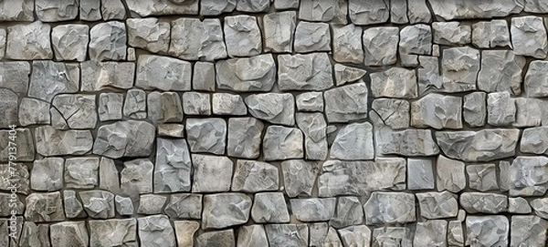 Fototapeta The texture of the square stone walls is neatly arranged