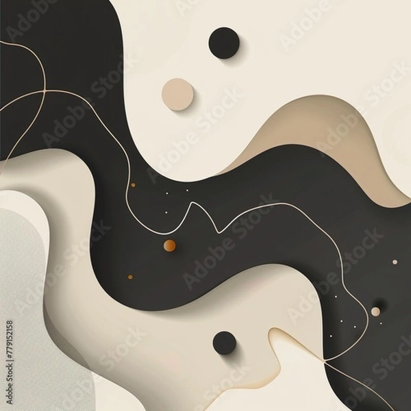 Obraz Black and bronze abstract shape background presentation
