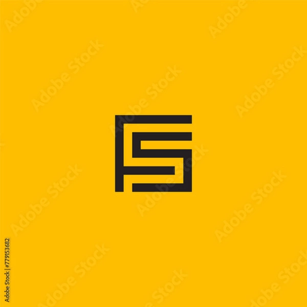 Fototapeta FS monogram logo in square shape - black.