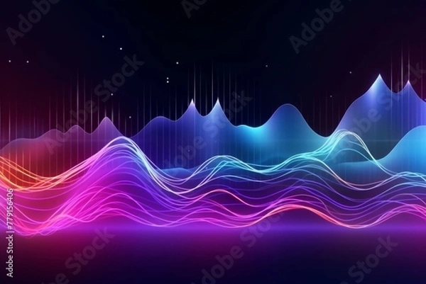 Obraz Vibrant Fiber Optics Colorful Technological Background