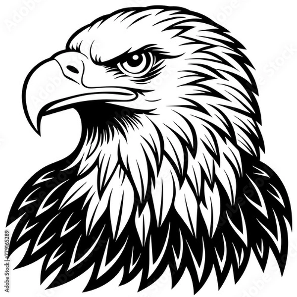 Obraz bald eagle silhouette vector illustration svg file