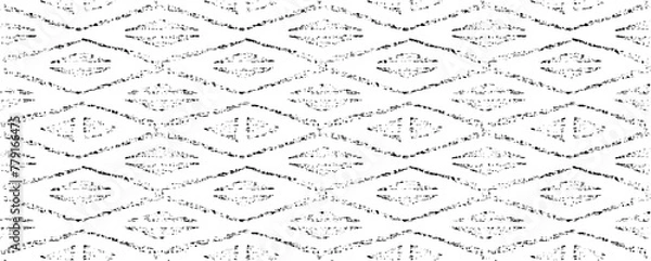 Fototapeta Rough texture. Broken plaster wall effect. Grunge worn damask pattern design. Distressed fabric texture. Overlay texture design. Vector illustration. Eps10.