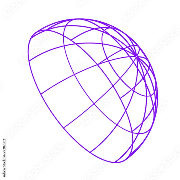 Fototapeta Wireframe hemisphere. PNG for web design. Abstract globe design.