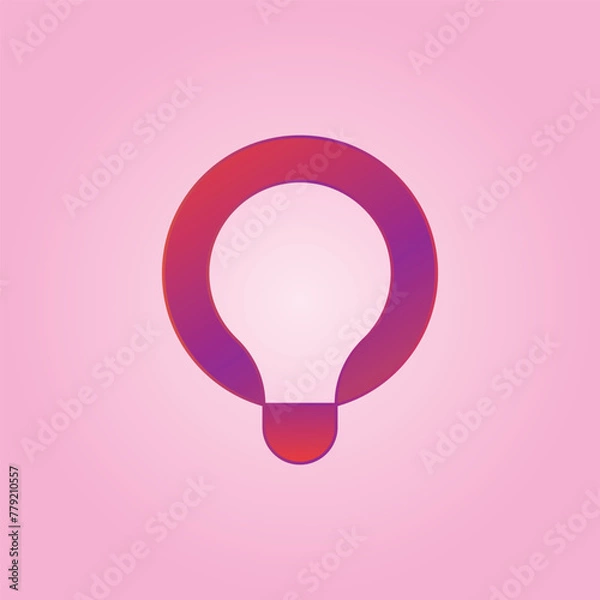 Obraz light bulb icon on pink background