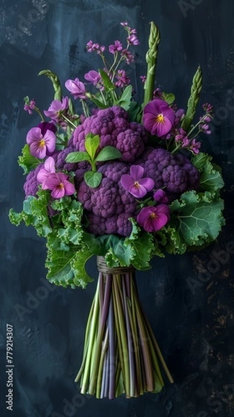 Fototapeta Symphony of Berries and Exotic Fruits: A Lively Edible Bouquet with Banana Stars and Fresh Berries"
"Vib