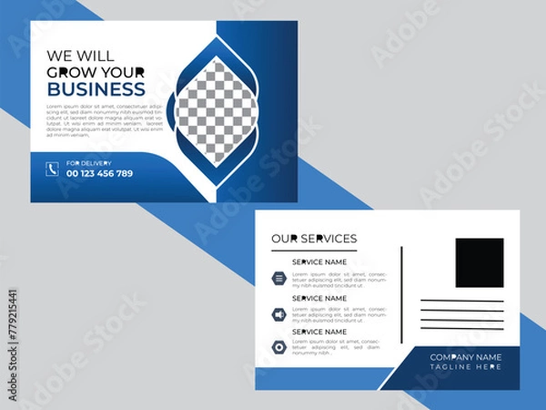 Obraz Elegant Corporate business post card design template.