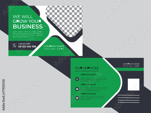 Obraz Elegant Corporate business post card design template.
