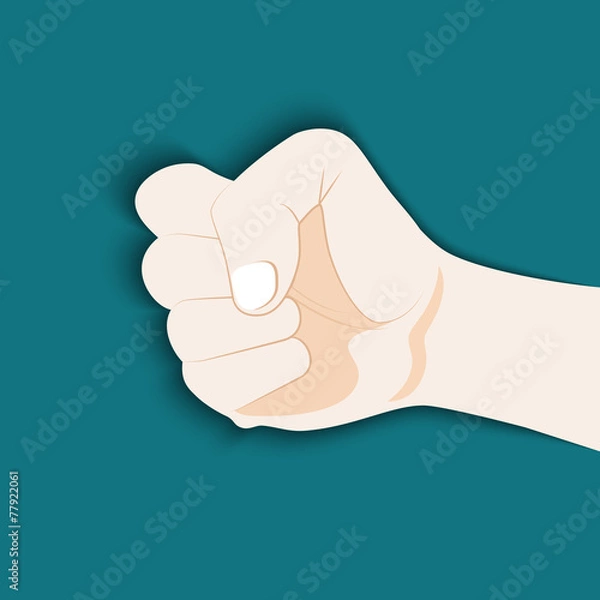 Obraz Hand with clenched fist flat style vector