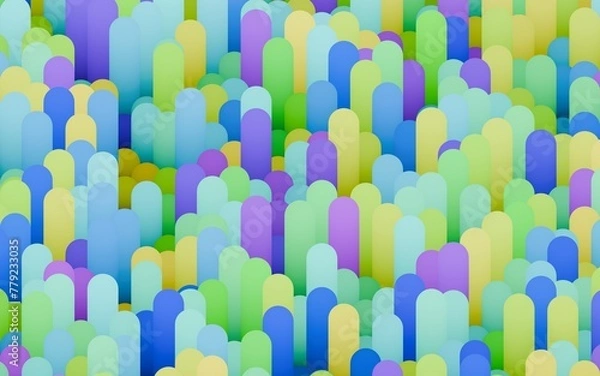 Obraz Abstract background with colorful candy looking shapes 3D Render