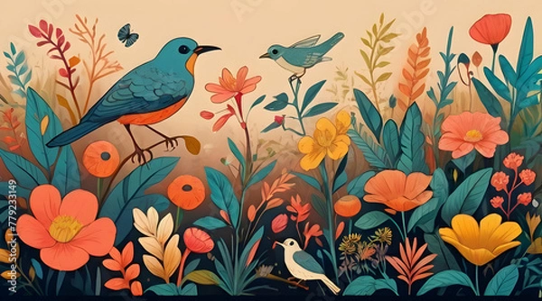 Fototapeta birds on the tree