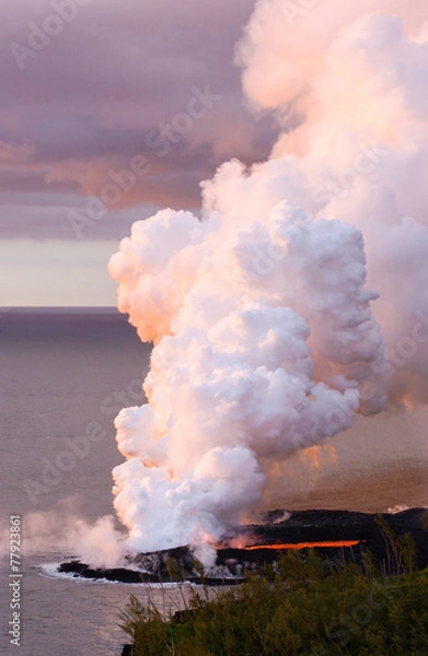 Obraz Coulée de lave dans l'océan - Ile de la Réunion