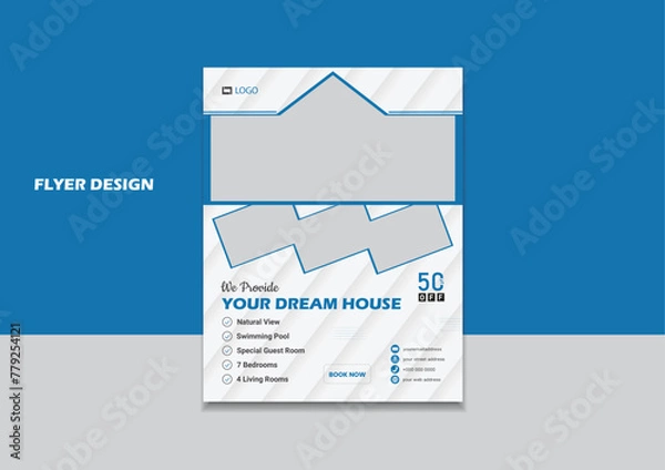 Obraz Dream House new Flyer design template modern design perfect size