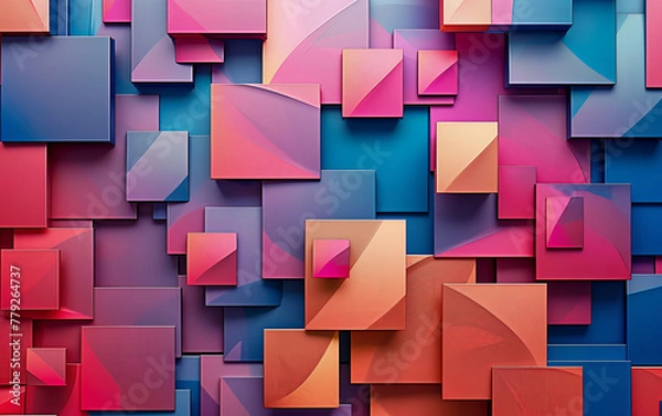 Fototapeta Abstract colourful 3D background. Generated using Midjourney AI (V6)