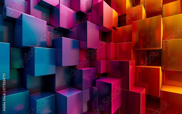 Fototapeta Abstract colourful 3D background. Generated using Midjourney AI (V6)