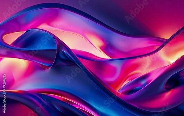Fototapeta Abstract colourful 3D background. Generated using Midjourney AI (V6)