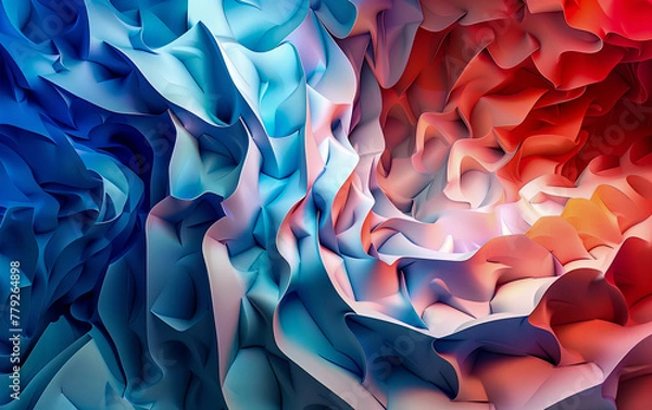Fototapeta Abstract colourful 3D background. Generated using Midjourney AI (V6)