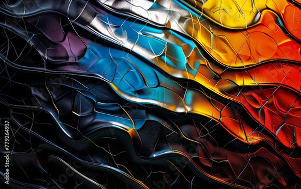 Fototapeta Abstract colourful 3D background. Generated using Midjourney AI (V6)