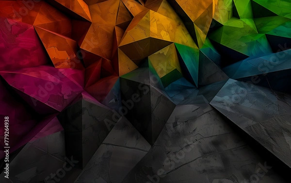Fototapeta Abstract colourful 3D background. Generated using Midjourney AI (V6)