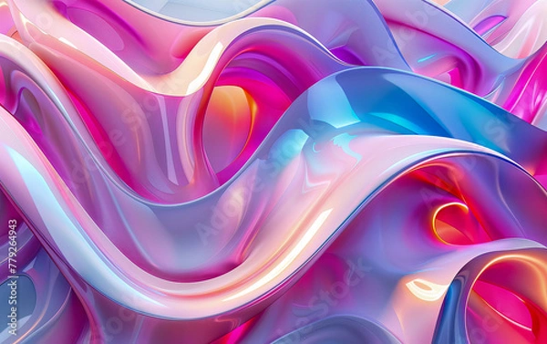 Fototapeta Abstract colourful 3D background. Generated using Midjourney AI (V6)
