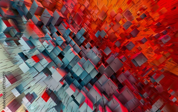 Fototapeta Abstract colourful 3D background. Generated using Midjourney AI (V6)