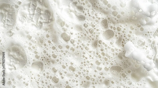 Fototapeta Soap foam texture. White bubbles background