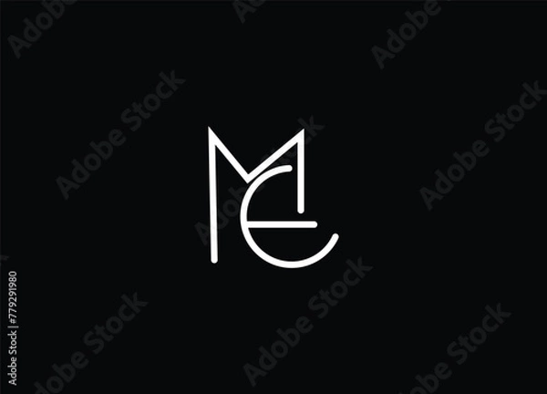 Fototapeta ME  Letter  logo initials logo design and  modern logo