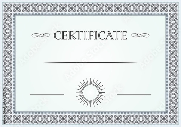 Fototapeta Certificate floral border