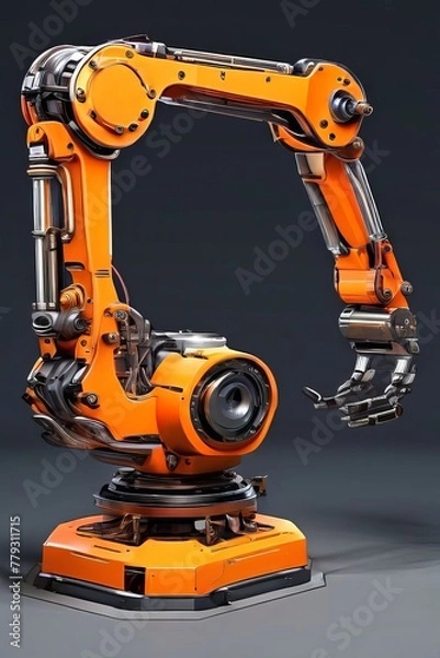 Fototapeta Automation concept smart factory. Robot Arm manipulator at the factory.